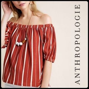 Anthro striped off-the-shoulder top